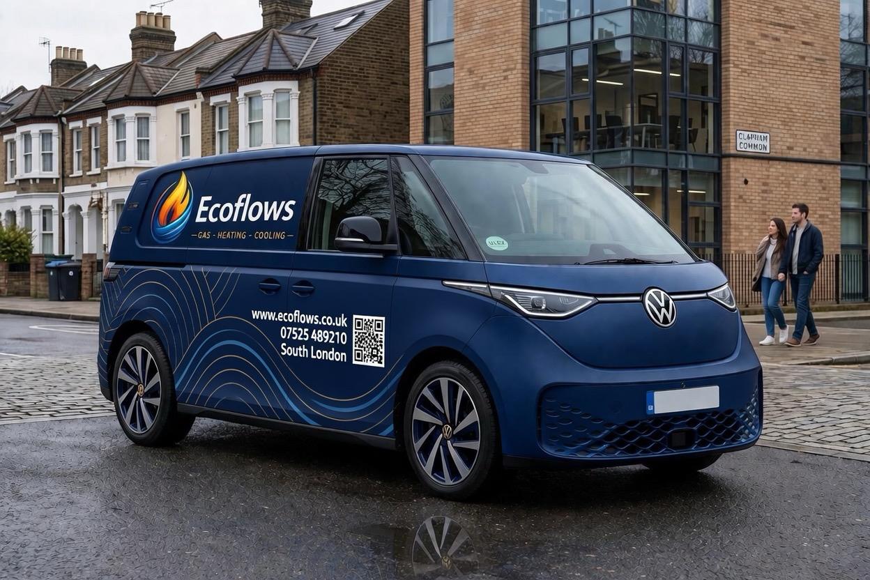 Ecoflows branded service van in South London